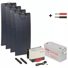 Kit Fotovoltaic Off-Grid 1190 Wh/12V cu invertor MPPT 30A, acumulator 100A și 4 panouri solare de 110W - 1