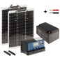 Kit Fotovoltaic Off-Grid 225 Wh/12V cu invertor PWM 20A, acumulator 26A și 2 panouri solare de 50W