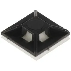 Set 100 buc bază/suport cu adeziv pentru coliere/șoricei PS-3 12x12 negru  - 1