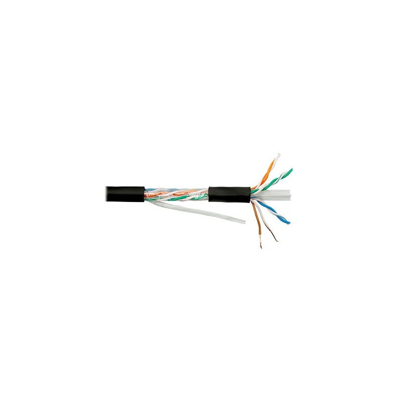 Cablu U/UTP Cat.6 NETSET 4x2xAWG24 cupru integral 250MHz, negru de exterior 1m - 1