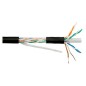 Cablu U/UTP Cat.6 NETSET 4x2xAWG24 cupru integral 250MHz, negru de exterior 1m
