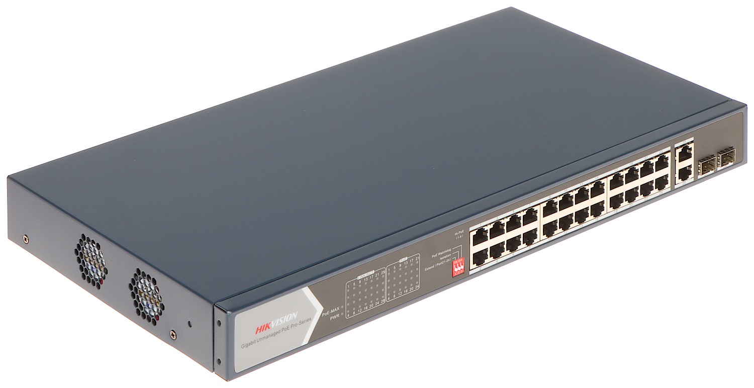 Switch cu 24 porturi PoE Hikvision DS-3E0528HP-E SFP