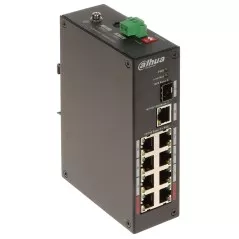 Switch Dahua PFS3110-8ET-96-V2, PoE Industrial 8 porturi, 1x Gigabit, 1x SFP, 96W