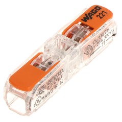 Conector cu clips WAGO 221-2411 pentru litat 0.2-4 mm² rigid: 0.2-2.5 mm² Transparent, portocaliu - 1