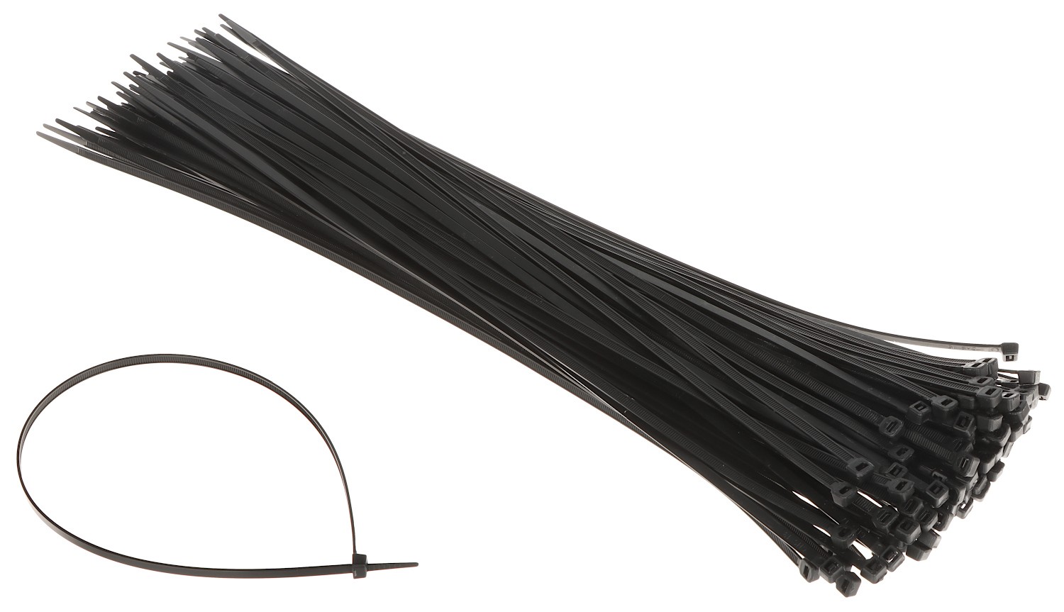 Coliere rapide/șoricei plastic 4.8x450mm pachet 100 bucăți negre