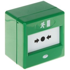 Buton verde ieșire de urgență FP3/GR/DP CQR,2xNO/NC 12A/250VAC IP44