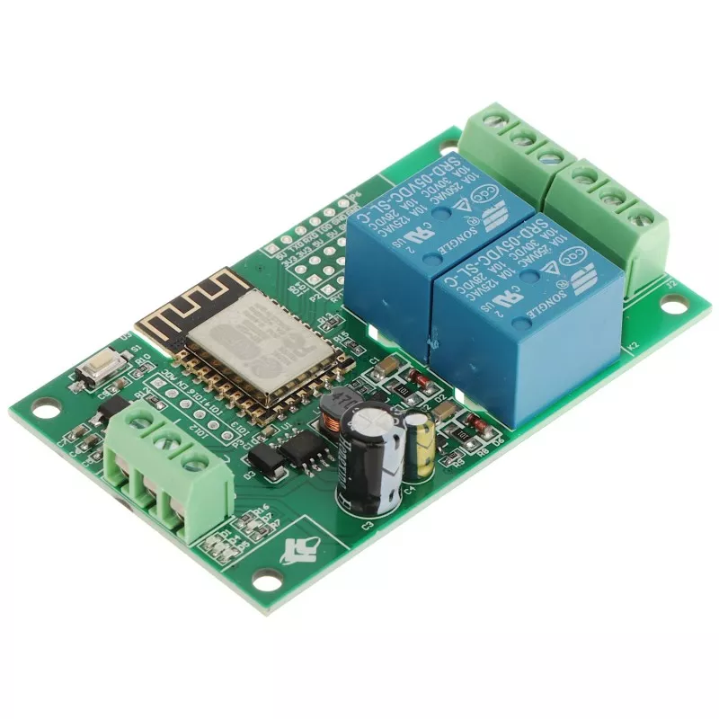 Modul 2 relee wireless ESP12-2R-D8 Wi-Fi (compatibil Arduino IDE) - 1