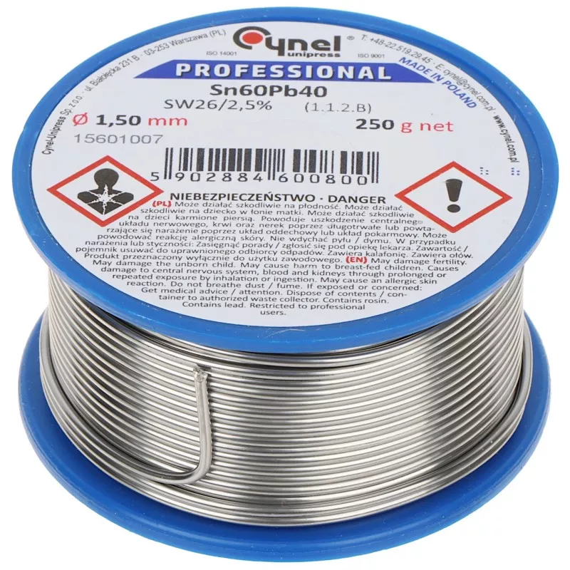 Fludor 1.5mm 250g 40Pb/60.Sn Cynel Unipress