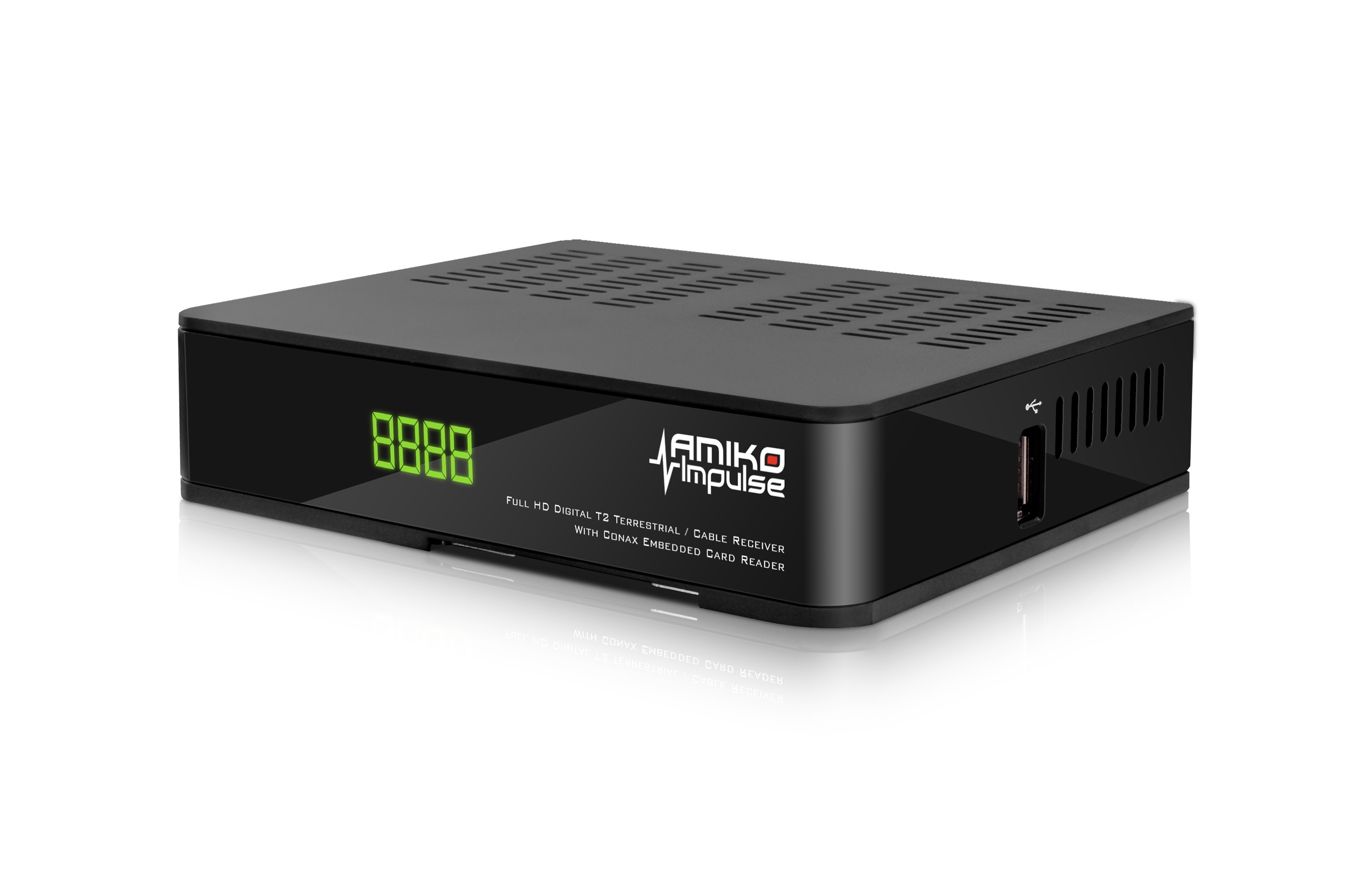 Receiver Amiko Impulse T2/C Tuner Single Terestru DVB-T2 Cablu DVB-C Conax Card Reader