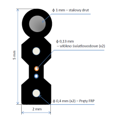 Fibră optică 1 fibră singlemode FTTX FLAT DROP G.657A1 cu șufă - 2
