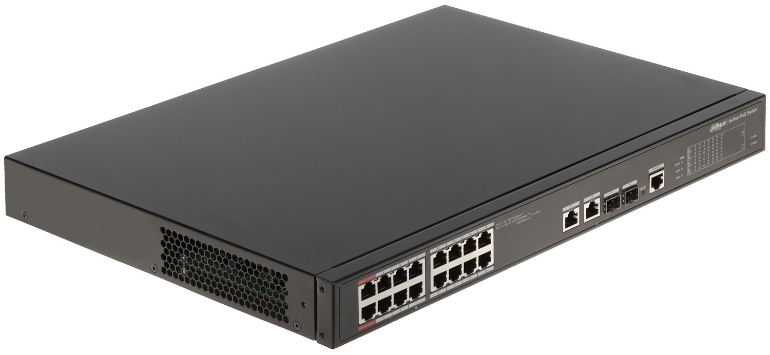 SWITCH POE PFS4218-16ET-240-V3 CU 16 PORTURI + 2X UPLINK + 2X SFP DAHUA