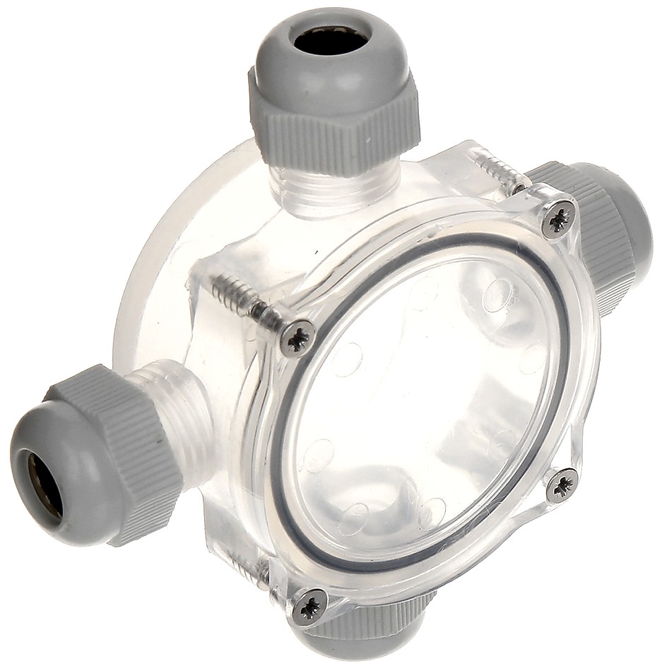 Doză subacvatică 4 intrări PU-4D 100x100x37mm transparentă