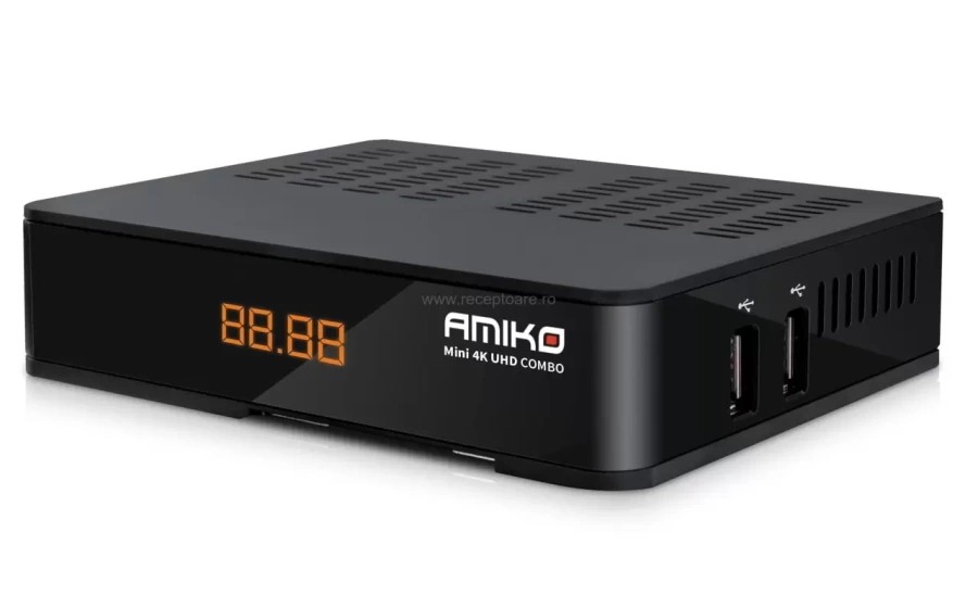 Receiver Amiko Mini Combo 4K UHD Tuner DVB-S/S2 si DVB-T2/C Conax Card Reader
