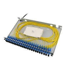 Patch Panel 24x cuple SC/UPC duplex + 48x Pigtail, pentru fibra optica rackabil, 1U 19" - 2