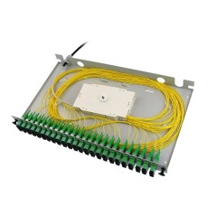 Patch Panel 24x cuple SC/APC duplex + 48x Pigtail, pentru fibra optica rackabil, 1U 19" - 2
