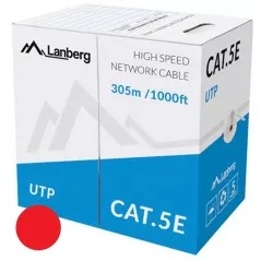 Cablu UTP Cat.5E CCA Rosu Lanberg [305m] - 1