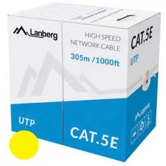 Cablu UTP Cat.5E CCA Galben Lanberg [305m] - 1