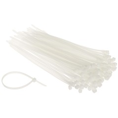 Coliere rapide/șoricei plastic 200x4.8mm pachet 100 bucăți albe - 1