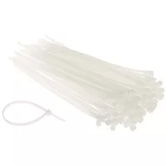 Coliere rapide din plastic 200x4.8 mm pachet 100 bucăți alb - 1