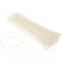 Coliere rapide/șoricei plastic 300x3.6mm pachet 100 bucăți albe - 1
