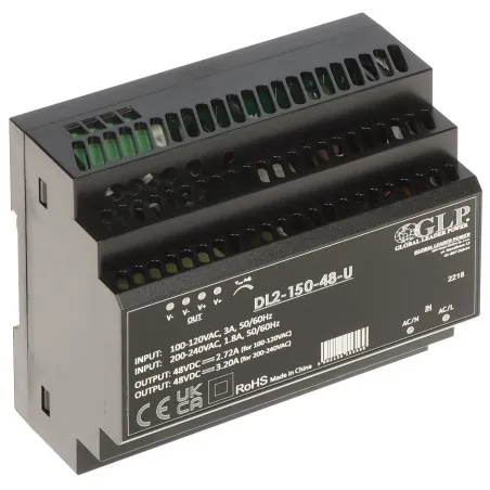 Sursă 48V/3.2A șină DIN DL2-150-48-U tensiune reglabilă  - 1