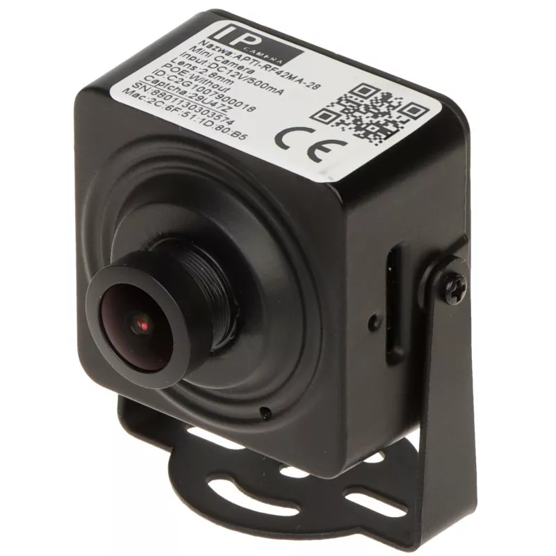 Cameră IP mini APTI-RF42MA-28 Wi-Fi 4 Mpx 2.8 mm + microfon, cititor microSD neagră