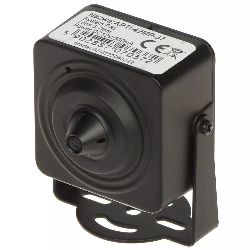 Cameră IP pinhole APTI-42MP-37 4 Mpx 3.7 mm cu microfon neagră