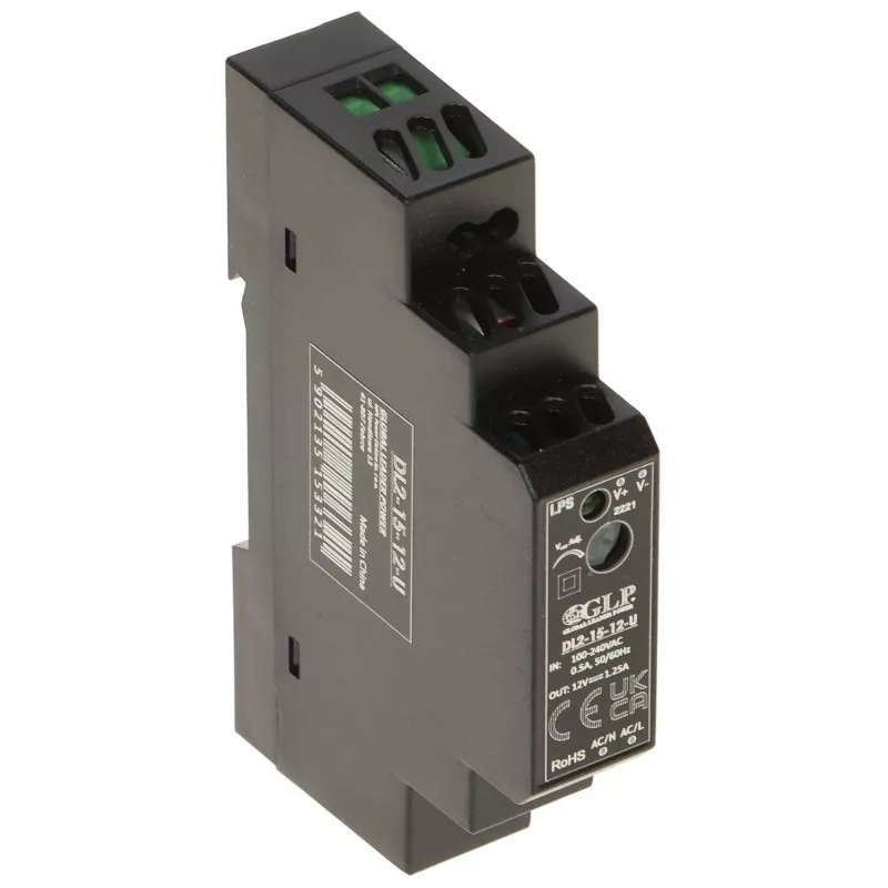 Sursă 12V/1.25A șină DIN DL2-15-12-U tensiune reglabilă