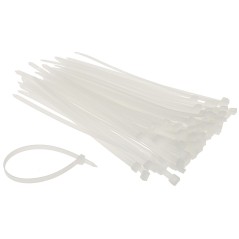 Coliere rapide din plastic 300x7.6 mm pachet 100 bucăți albe - 1