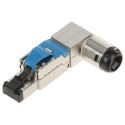 Mufă RJ45 FTP Cat.6A metalică cot angulară - sertizare fără clește - no-tool  - 1