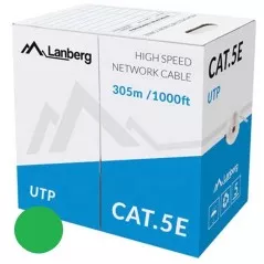 Cablu UTP Cat.5E CCA verde Lanberg [305m] - 1