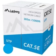 Cablu UTP Cat.5E CCA albastru Lanberg [305m] - 1