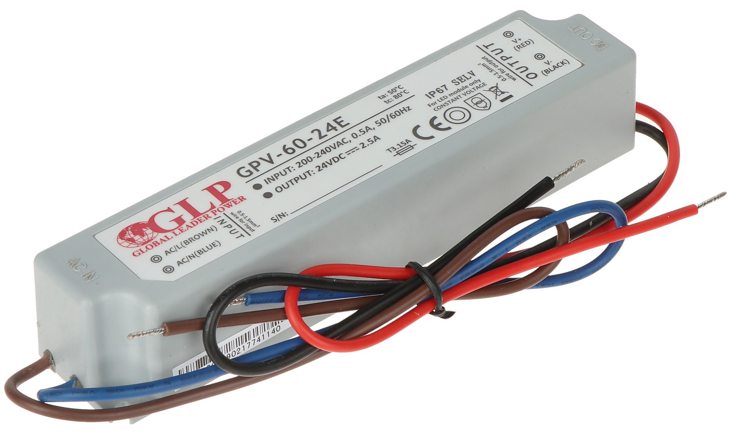 Sursa alimentare 24V/2.5Ah de exterior IP67 60W GPV-mini