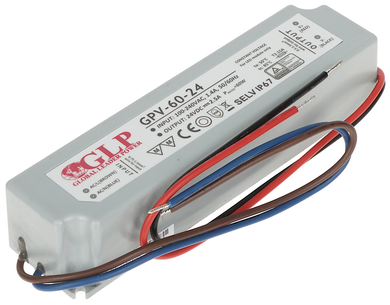 Sursa alimentare 24V/2.5A de exterior IP67 60W GPV