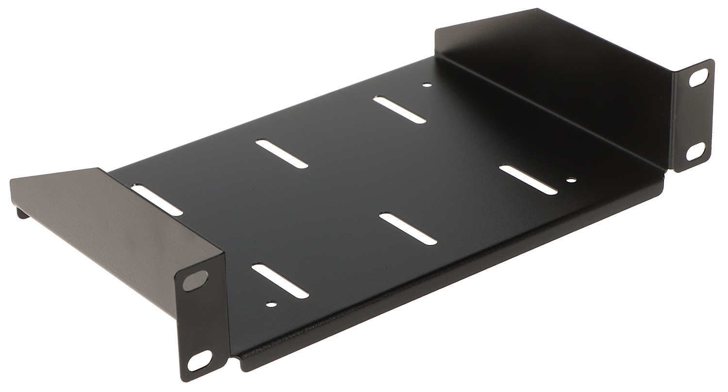 Tavă/raft fix1U negru 150mm pentru cabinet rack 10 inch, negru, oțel