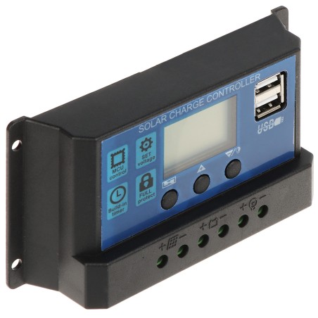 Regulator-controler solar PWM 30A, 12V/24V, 2 X USB si ecran LCD  - 1