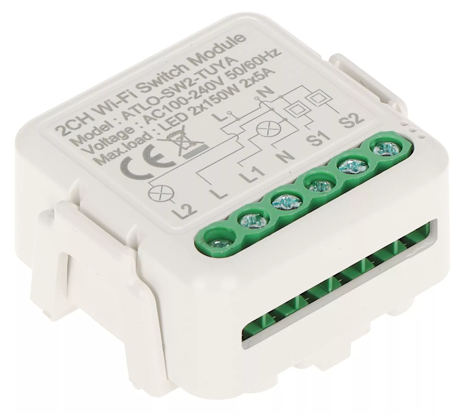 Controller iluminat 2 canale Tuya ATLO + 2 intrări comandă SW2 Wi-Fi, 100...240 VAC