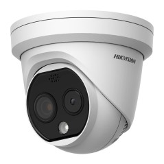 Cameră IP bispectrală de tavan compactă: Hikvision HeatPro DS-2TD2628-7/QA (viziune termică: 256x192, 6,9 mm + lumină vizibilă: 