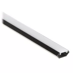 Profil 22.5x10mm aluminiu negru banda LED de colt, aparent, cu dispersor alb mat 2010mm