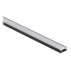 Profil 16x7mm aluminiu negru banda LED aparent, cu dispersor alb mat 2010mm