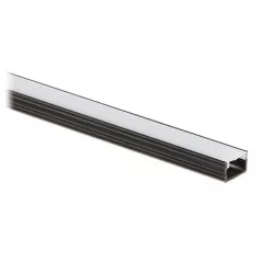 Profil 16x11mm aluminiu negru banda LED aparent, cu dispersor alb mat 2010mm