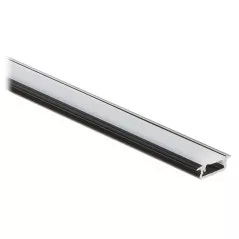 Profil 21x7mm aluminiu negru banda LED îngropat, cu dispersor alb mat 2010mm