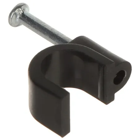 Set 100 buc clips fixare cablu 7mm in perete TRZ-7 negru  - 1