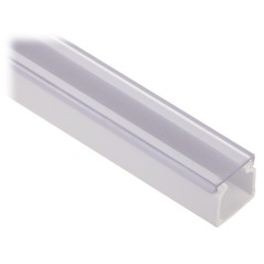 Profil alb 15x15mm bandă LED aparent, difuzor transparent 2m