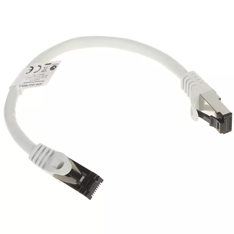 Patchcord SFTP 0.25m Cat.8.1 AWG26 Cupru 100% gri Lanberg