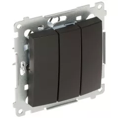 Întrerupător triplu 250V/10A iluminat negru Kontakt DW31L.01/49 Simon54 - 1