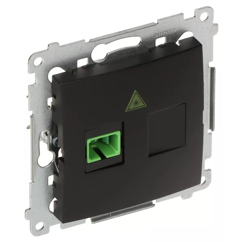 Priză perete Fibră optică simplă SC/APC singlemode neagră Kontakt DGS1.01/49 Simon54