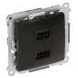 Priză perete cu dublu încărcător USB 2.1A Kontakt DC2USB.01/49 Simon54 Premium neagră