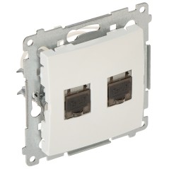Priză de rețea RJ45 S/FTP cat.6 dublă albă D62E.01/11 Simon54 - 1