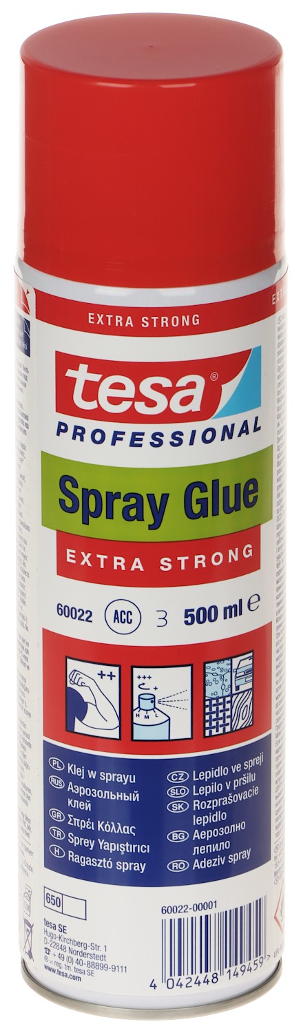 Adeziv tip spray, universal, TESA alb, 500 m